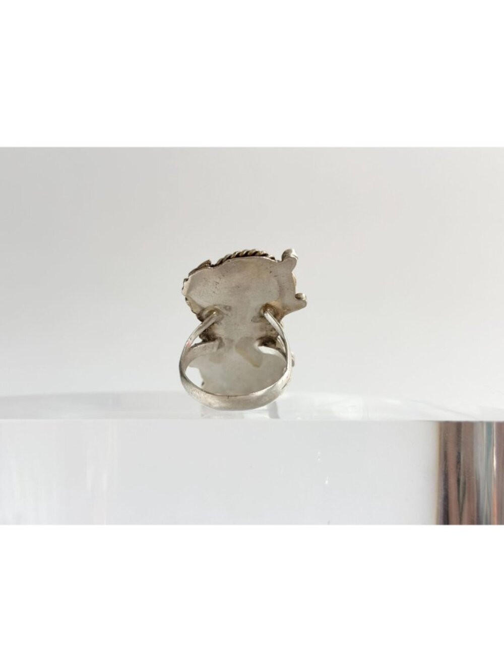 Southwest American Navajo Turquoise Sterling Silver 925 Vintage Ring - sz 7.5 - Picture 10 of 13